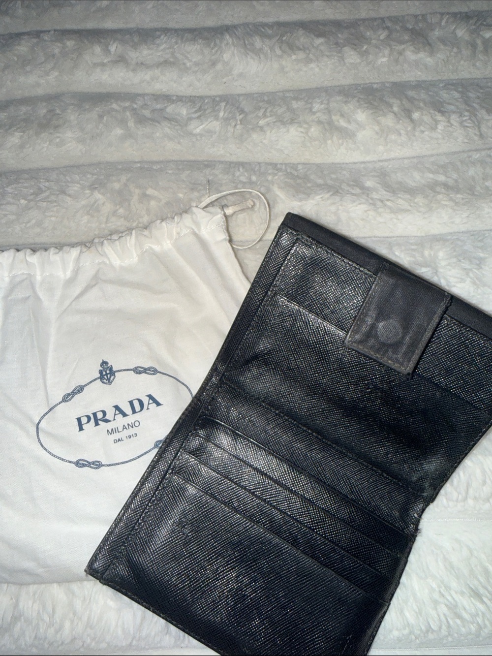 Prada Black Leather Tri-fold Wallet - Picture 2 of 2